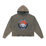 Vintage Washed Frayed-Hem Hoodie