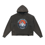Vintage Washed Frayed-Hem Hoodie