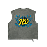 Distressed Grommet Eyelet Tank Top