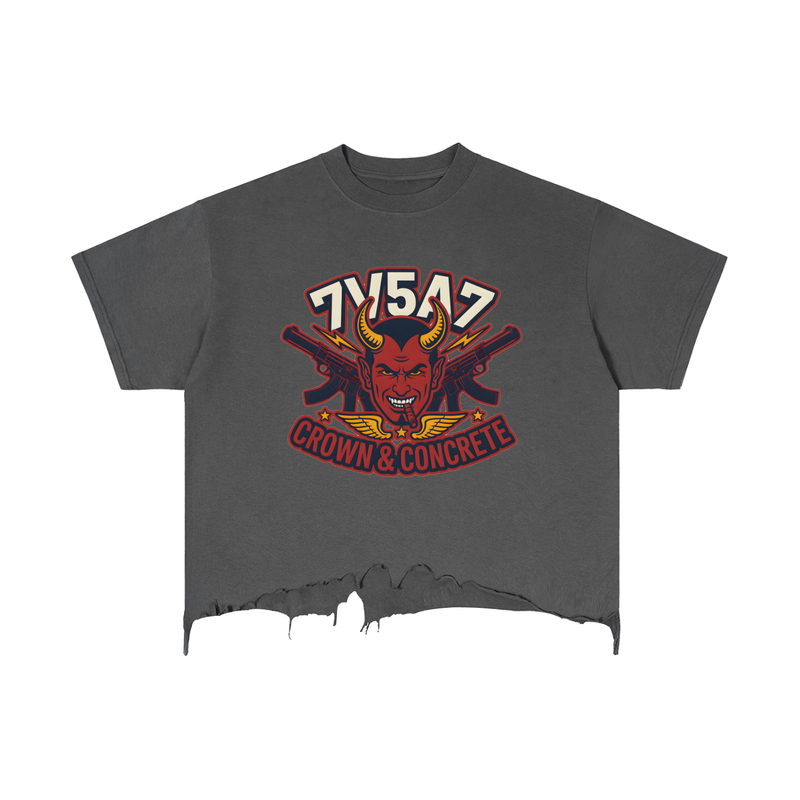 Vintage Wash Boxy Distressed Hem T-Shirt