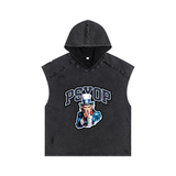 Snow Washed Boxy Hooded Tank Top