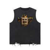 Snow Washed Raw-Hem Tank Top