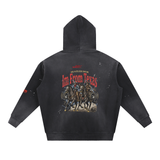 Vintage Washed Frayed Fleece Hoodie